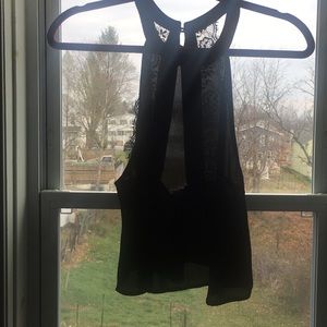 Chiffon and Lace Crop Top